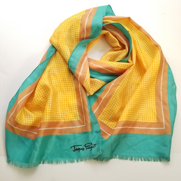 Relisted -Vintage Jaques Piaget scarf houndstooth long - Picture 2 of 12